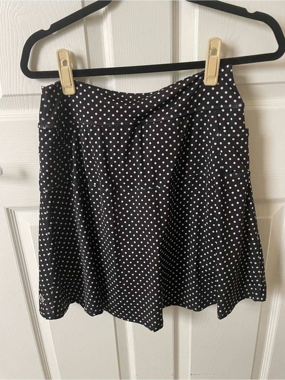 Dona Jo Black with white Polka Dot 18”Golf /pickleball Skirt - Women's